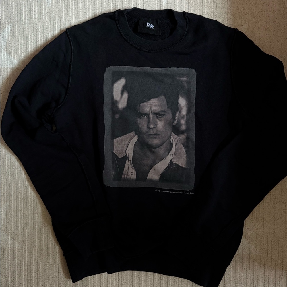D&G Men's Black Graphic Crewneck Sweater